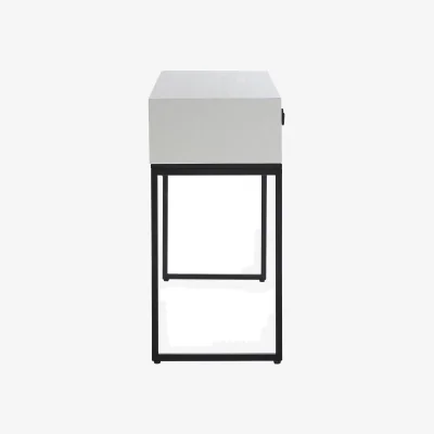 The Range Lombok Rustic Chevron 2 Drawer Console Table - Black