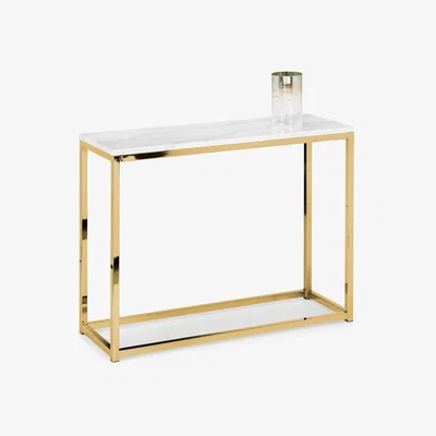 The Range Scala Console Table - White Marble and Gold
