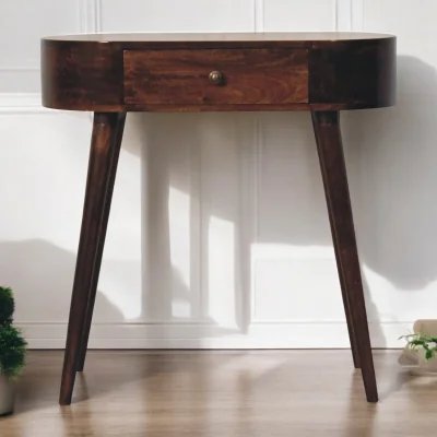 The Range Solid Wood Small Round Console Table