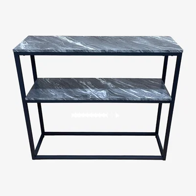 The Range Wide 2 Tier Metal Console Table for Living Room - Matte Black