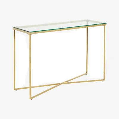 The Range Allure Cross Base Console Table - Gold