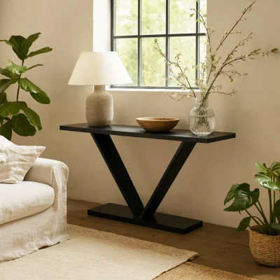 The Range Girona V Frame Console Table - Black