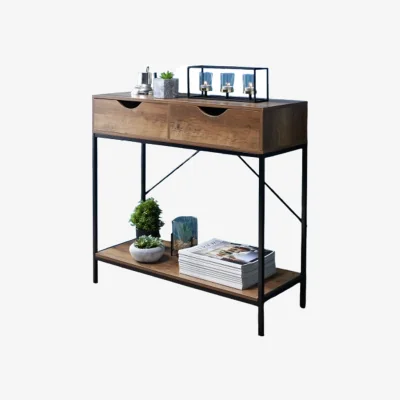 The Range 2-Drawer Console Table with Under Shelf - Brown
