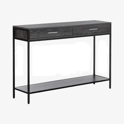 The Range 2 Tier Console Table With Drawers For Entryway Hallway Furniture - Grey