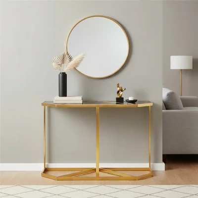 The Range Horizon Black Tempered Glass Console Table - Black
