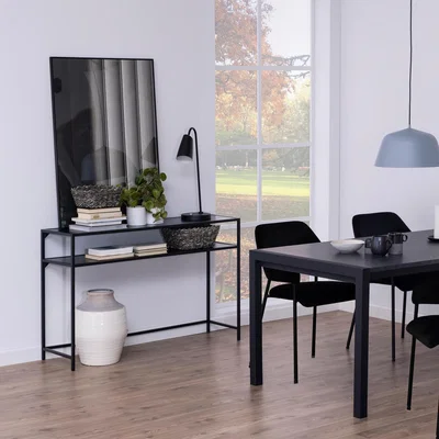 The Range Seaton Black Open Shelf Console Table - Black