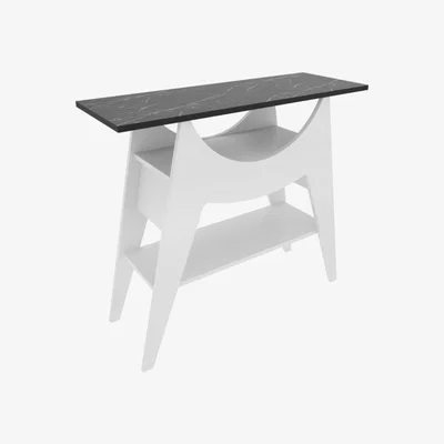 The Range Ese 100cm Dresuar Console Table White and Black Marble Effect - Black Marble Effect