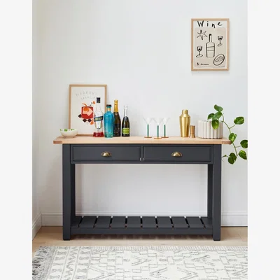 Rose & Grey Charcoal Oak Console Table with Drawers