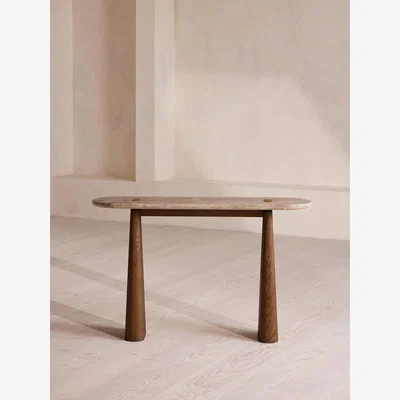 Soho Home Althea Console Table, Silver Travertine