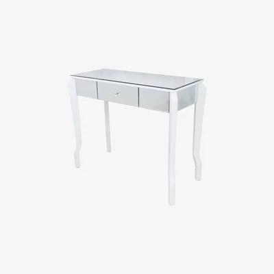 Teddy Beau Deco Home Paisley White And Mirror Console Table
