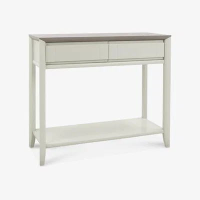 Teddy Beau Bentley Bergen With Drawers Grey Washed Oak & Soft Grey Rectangular Console Table