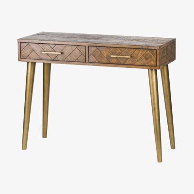 Teddy Beau Hill Havana Gold 2 Drawer Console Table