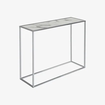 Teddy Beau Teddy's Collection Swan Console Table White and Chrome