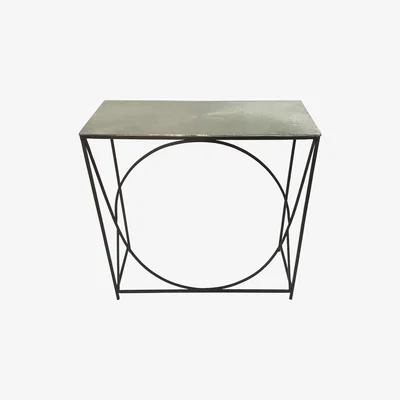 Teddy Beau Deco Home Ekanshi Console Table Black Black With Nickel Top