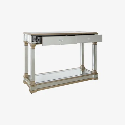 Teddy Beau Deco Home Athens Gold Mirrored 2 Drawer Console Table