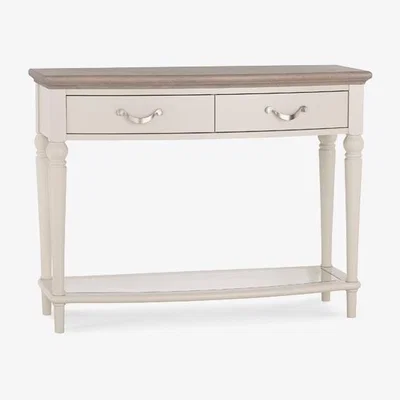 Teddy Beau Bentley Montreux Soft Grey And Grey Washed Oak Rectangular Console Table