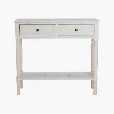 Teddy Beau Teddy's Collection Harold Antique White 2 Drawer Console Table