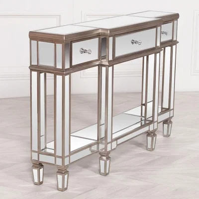 Teddy Beau Maison Reproductions Champagne Mirror Console Table