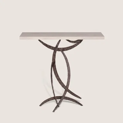 Tobias Oliver Porta Romana I Miro Console Table | Burnt Silver