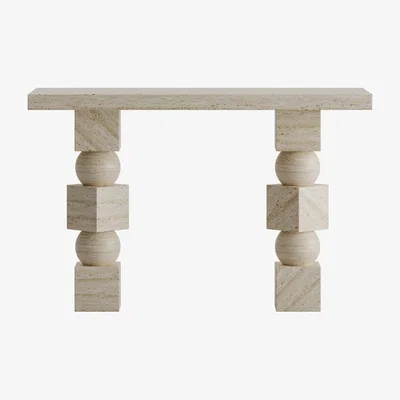 Tobias Oliver Marble Furniture | Stage Console Table | Travertine