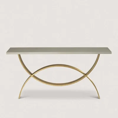 Tobias Oliver Porta Romana | Fishtail Console Table small | Pale Gold