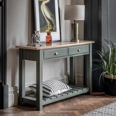 Woods Furniture Harrogate 2 Drawer Console in Moss