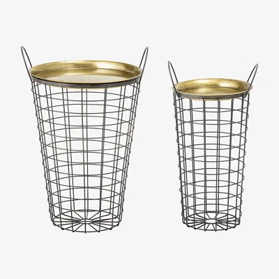 Amara Bloomingville - Kaia Metal Tray Table - Set of 2 - Brass