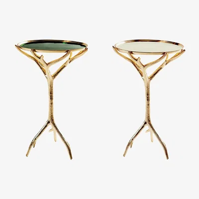 Amara Lunares - Manzanita Accent Side Table - Oyster