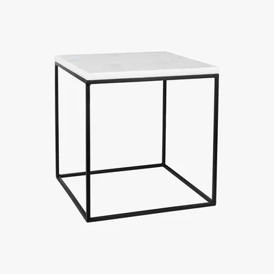 Amara Stoned - White Marble Side Table - Large