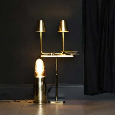 Amara GHIDINI 1961 - Opera Rectangular Side Table - Brass
