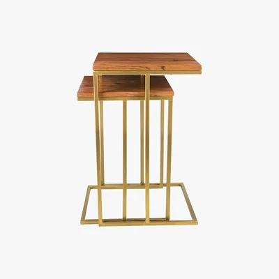 Amara A by AMARA - Wooden Nesting Side Tables - Square - Set of 2
