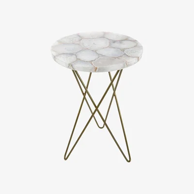 Amara Luxe - Agate Table - White