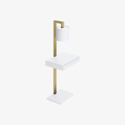 Amara Giobagnara - Ernesto Side Table With Lamp - White G05/Brass