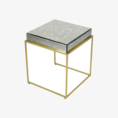 Amara Antique Mirror Top Square Side Table