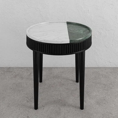 Amara Kam Ce Kam - Mausam Side Table - Black/White