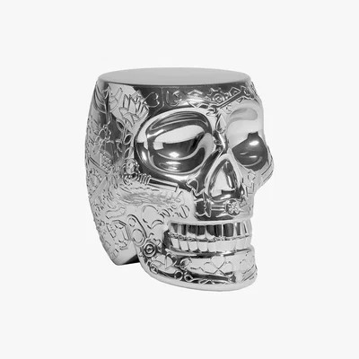 Amara Qeeboo - Mexico Skull Stool/Side Table - Silver