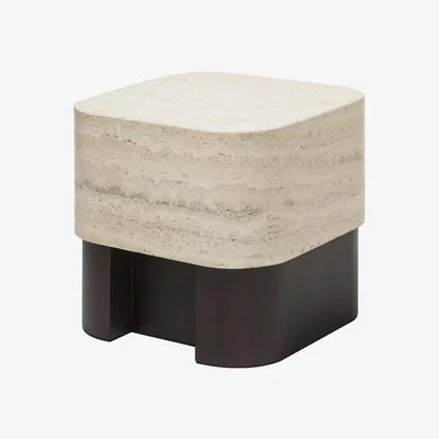 Amara Giobagnara - Lloyd Side Table - Travertine Marble - High