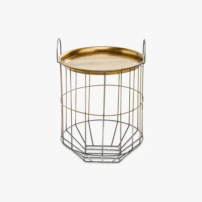 Amara Nkuku - Tor Side Table - Antique Brass/Grey