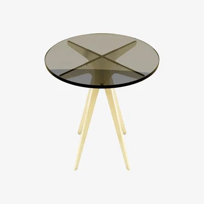Amara Gabriel Scott - Dean Round Side Table - Satin Brass/Bronzed