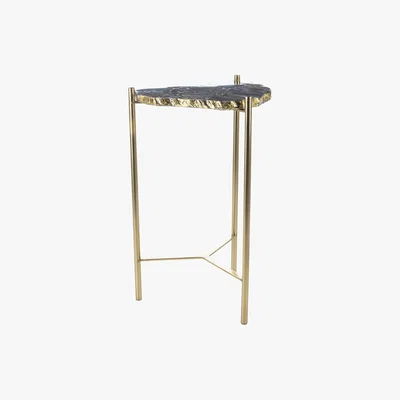 Amara A by AMARA - Agate Slab Side Table - Black