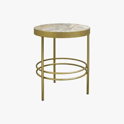 Amara Nordal - Jungle Side Table with Marble Top - Gold