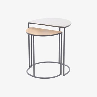 Artisanti Sola Gold and Silver Starburst Nesting Side Tables