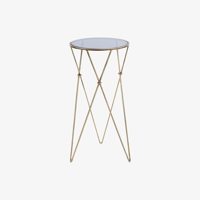 Artisanti Conti Gold and Smoked Glass Side Table