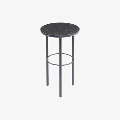 Artisanti Marquina Black Marble Side Table