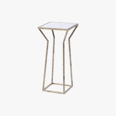 Artisanti Rhonda Antique Gold Mirrored Side Table