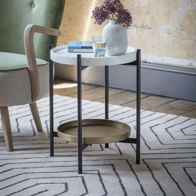 Atkin & Thyme Brooklyn Marble Top Side Table