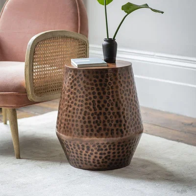 Atkin & Thyme BEET SIDE TABLE - ANTIQUE COPPER FINISH