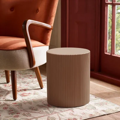 Atkin & Thyme Maru Stool / Side Table - Clay Finish