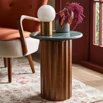 Atkin & Thyme Jude Fluted Marble Side Table