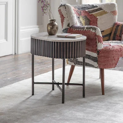 Atkin & Thyme MONZA METAL & MARBLE SIDE TABLE